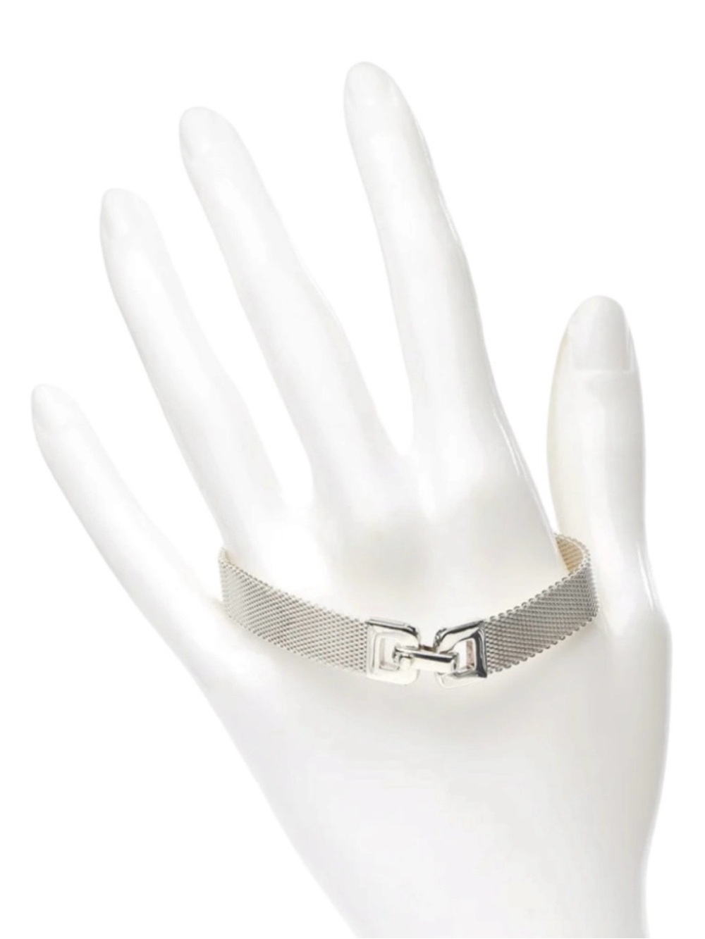 Tiffany Silver Mesh Bracelet with Interlocking Clasp